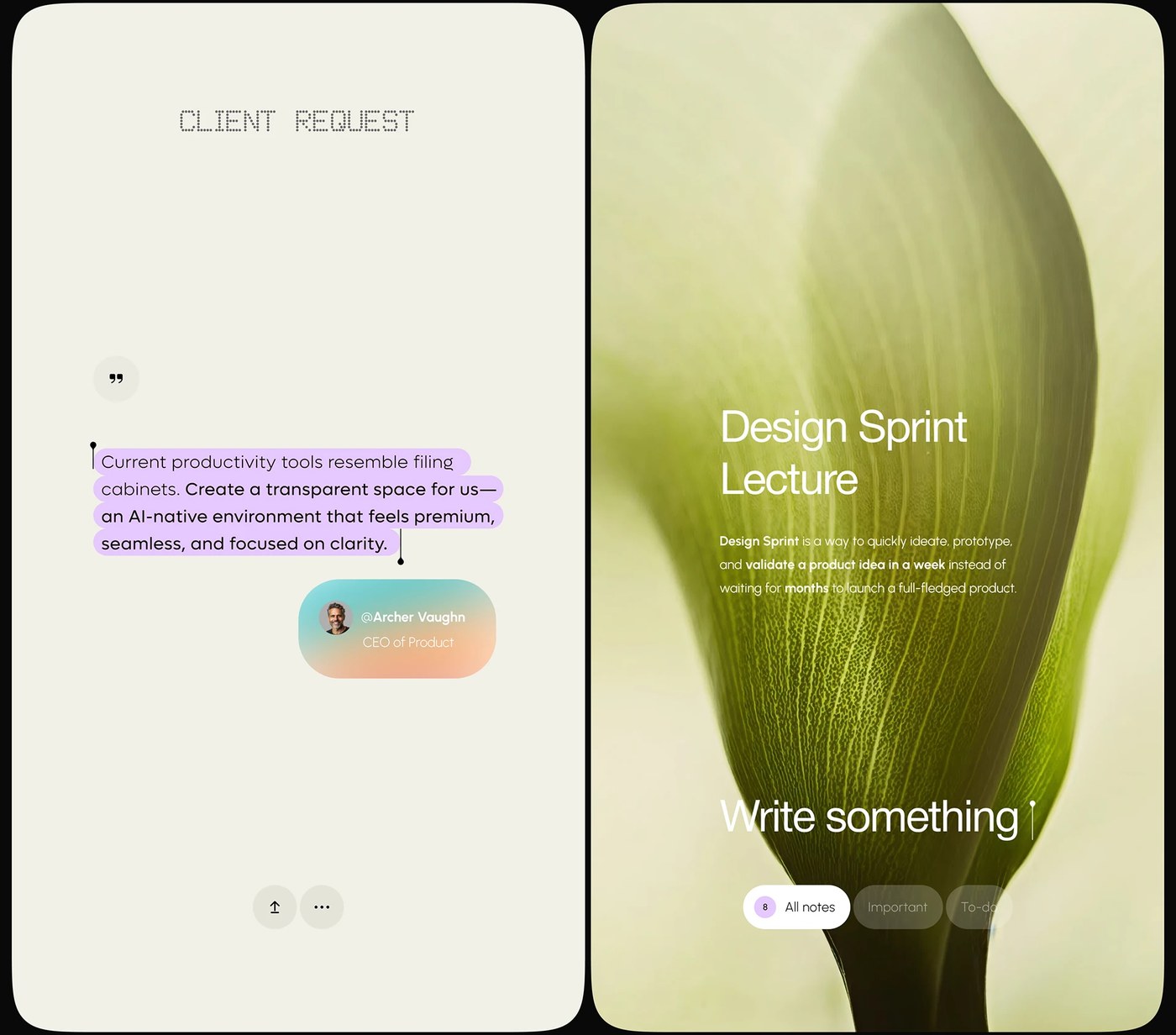 AI workspace UX UI design dashboard product design screen