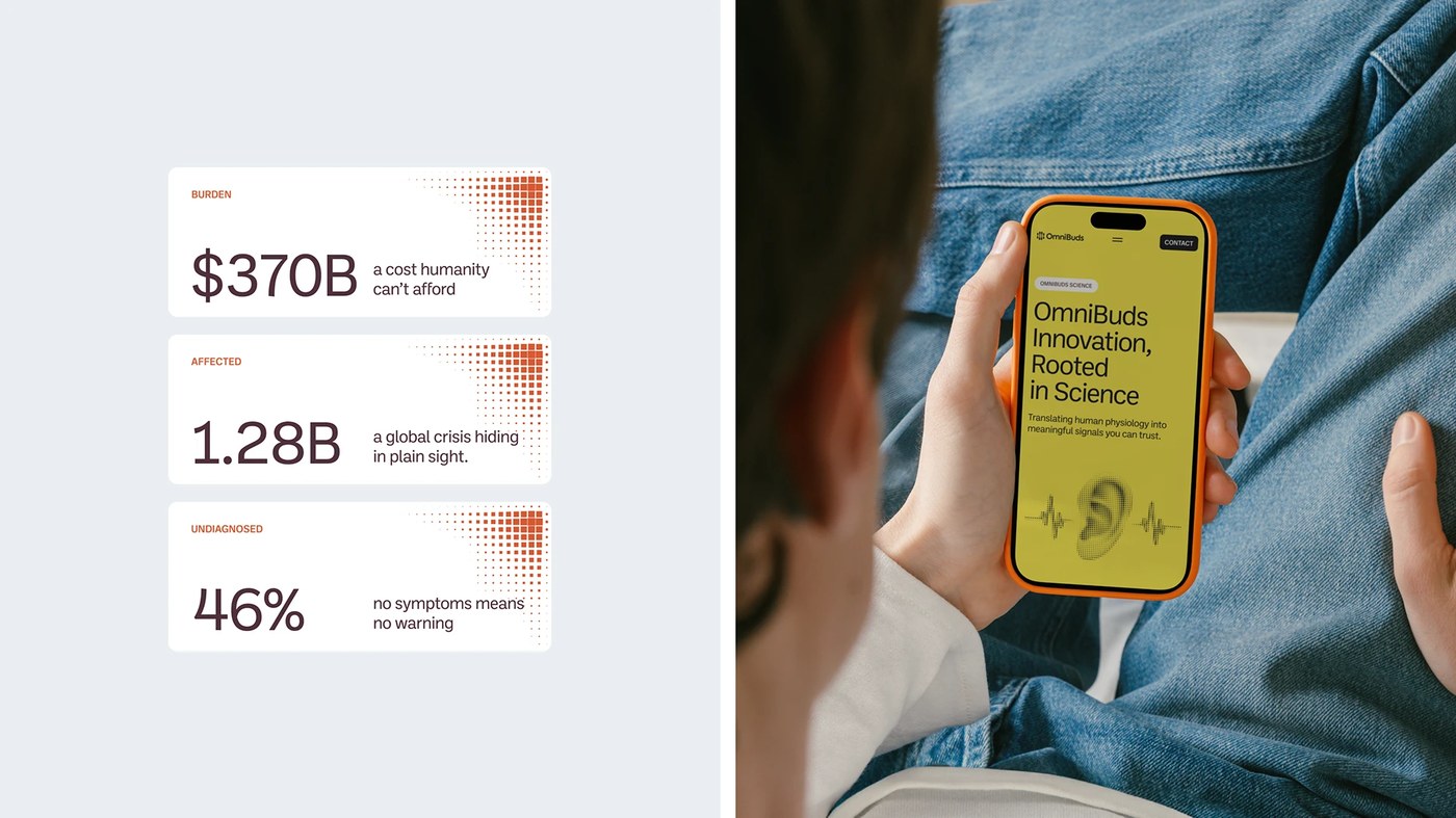 OmniBuds web design mobile UI telemetry tracking heart rate and sleep by HALO LAB