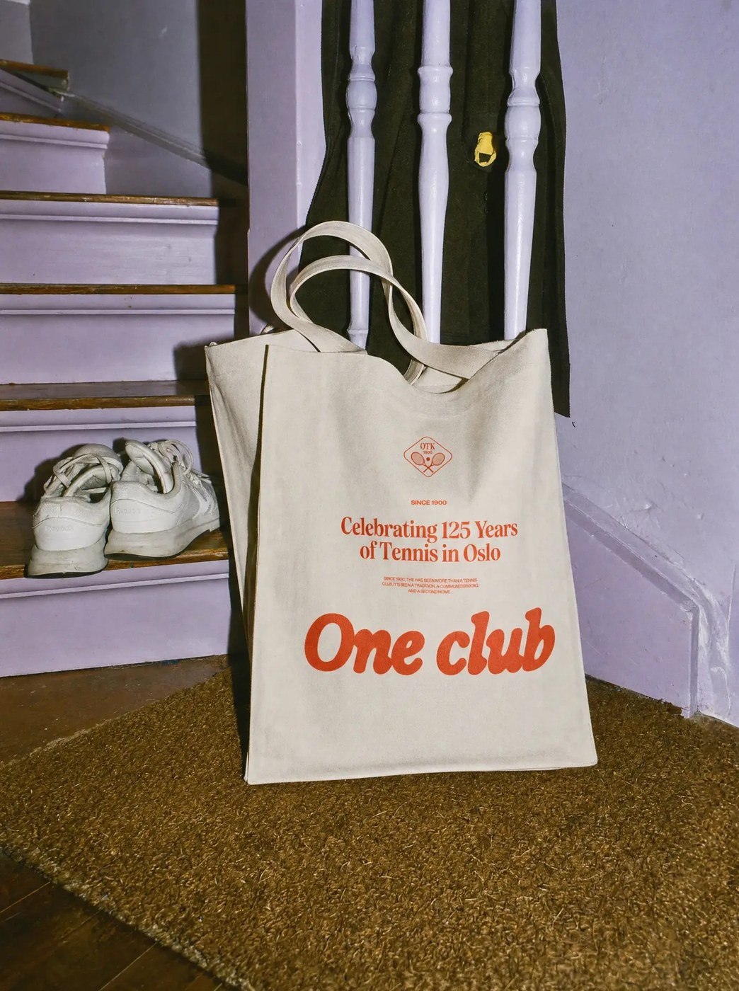 Oslo Tennisklubb One club canvas tote bag — brand identity by Garcy Studio