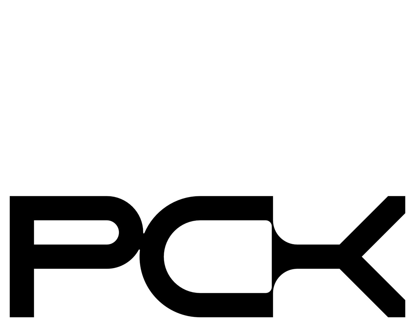 PCK brand mark in high contrast black on white