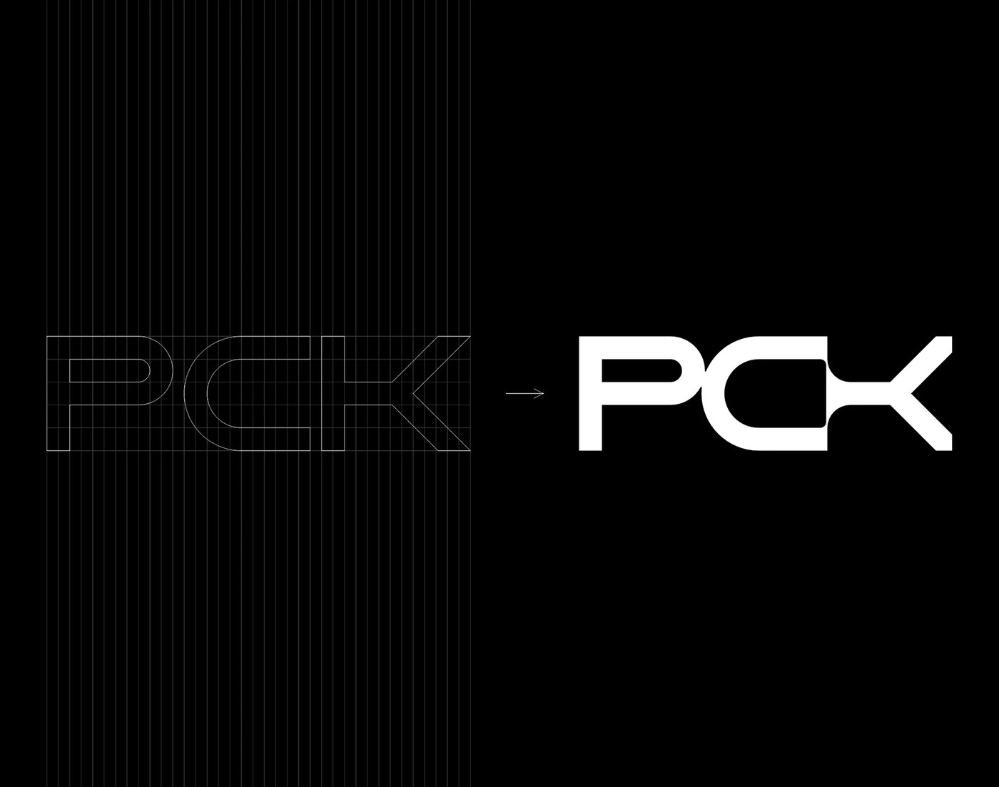 Typographic construction grid and vector geometry for PCK