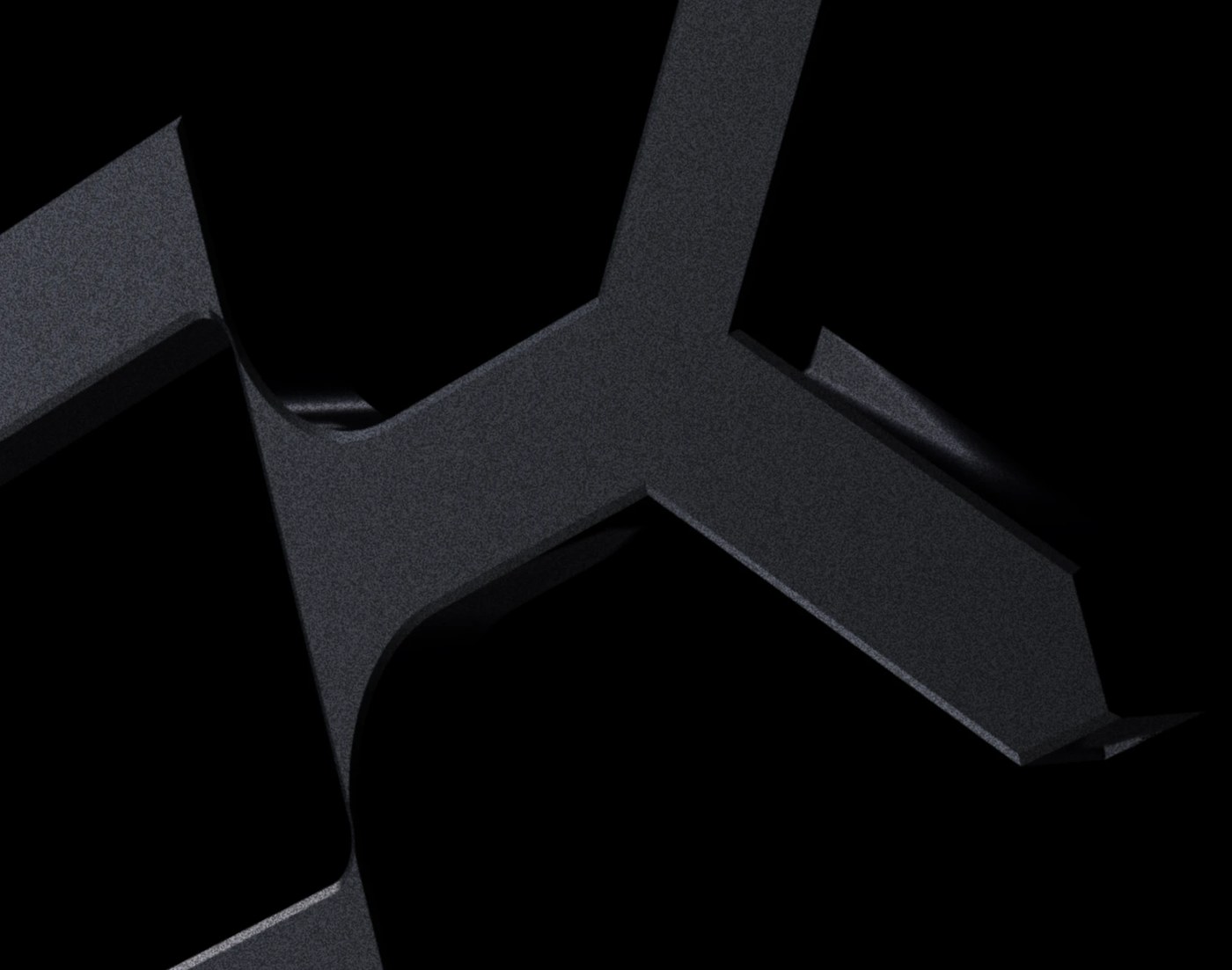 Macro material detailing of the structural letterform joints in PCK