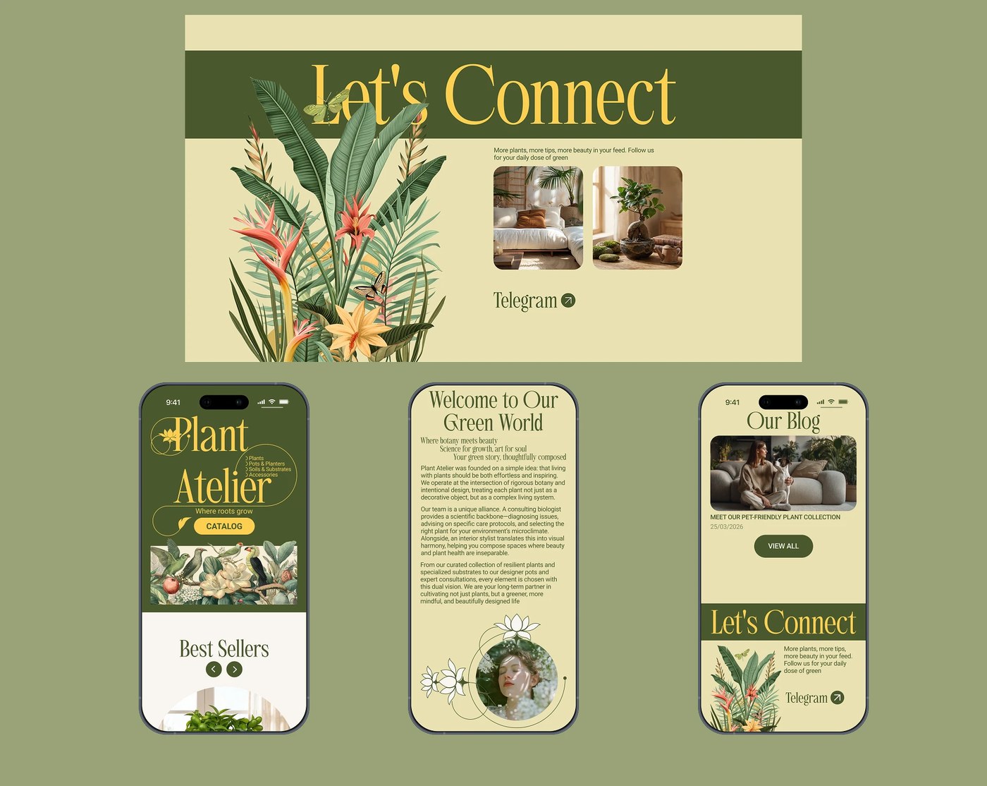 Plant detail views within the e-commerce UI UX design web layout interface