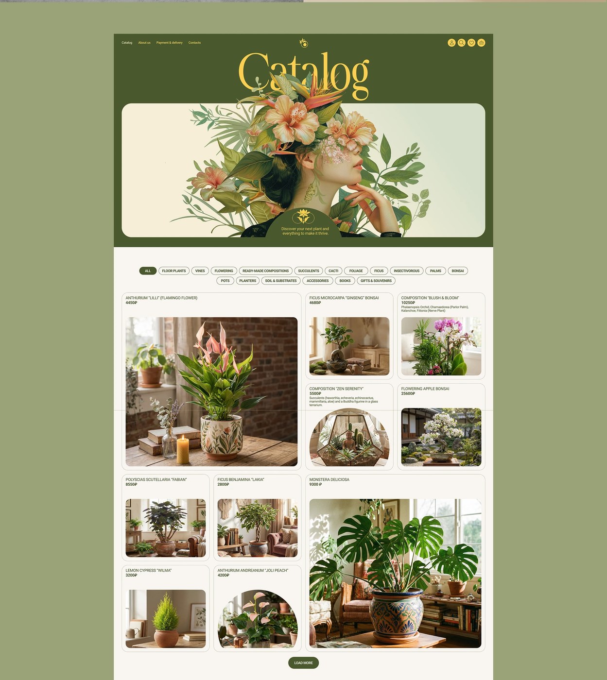 Footer details and brand credits of the e-commerce UI UX design web layout