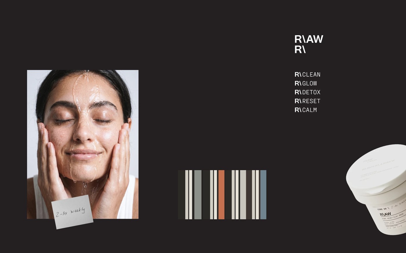 skincare packaging design brand identity system portrait imagery application