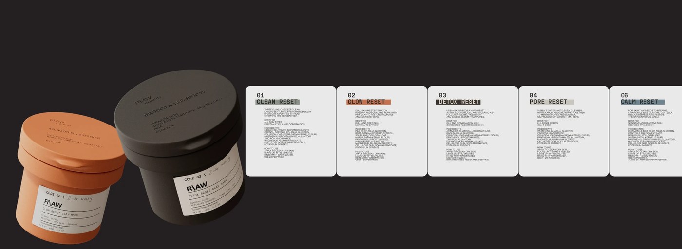 skincare packaging design brand identity system digital assets layout