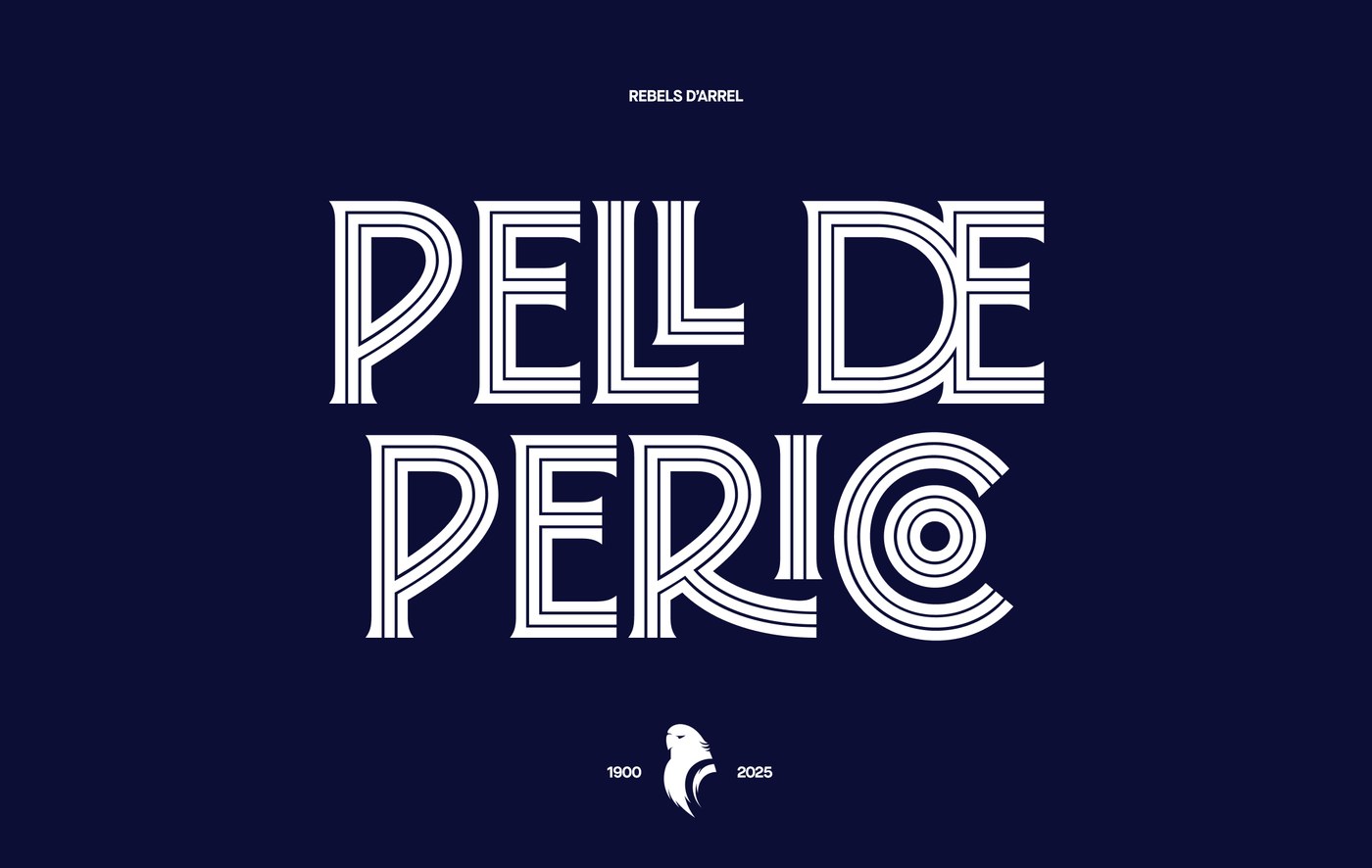 Perico emblem board showcasing Pell de Perico and Rebels d'Arrel with heritage parakeet symbol