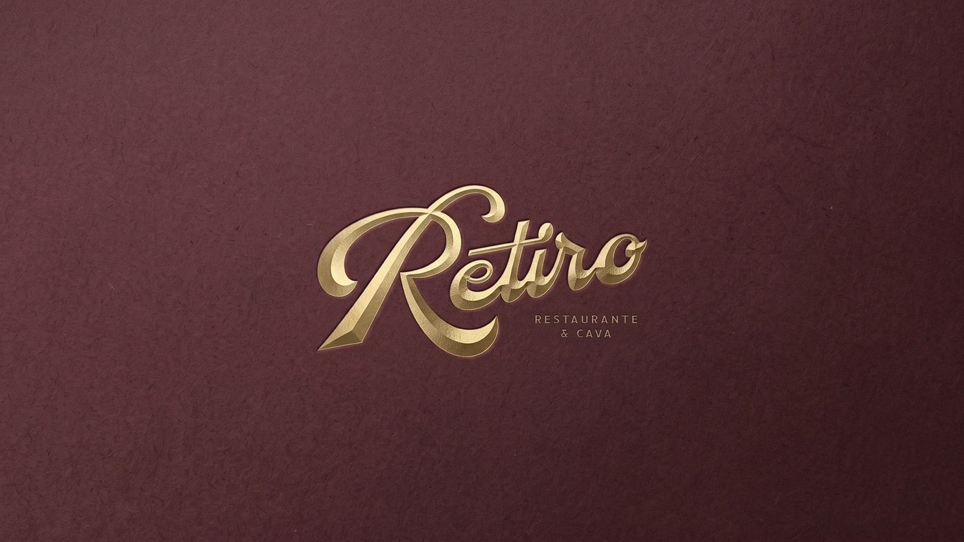 RETIRO restaurant branding design serif wordmark on natural paper