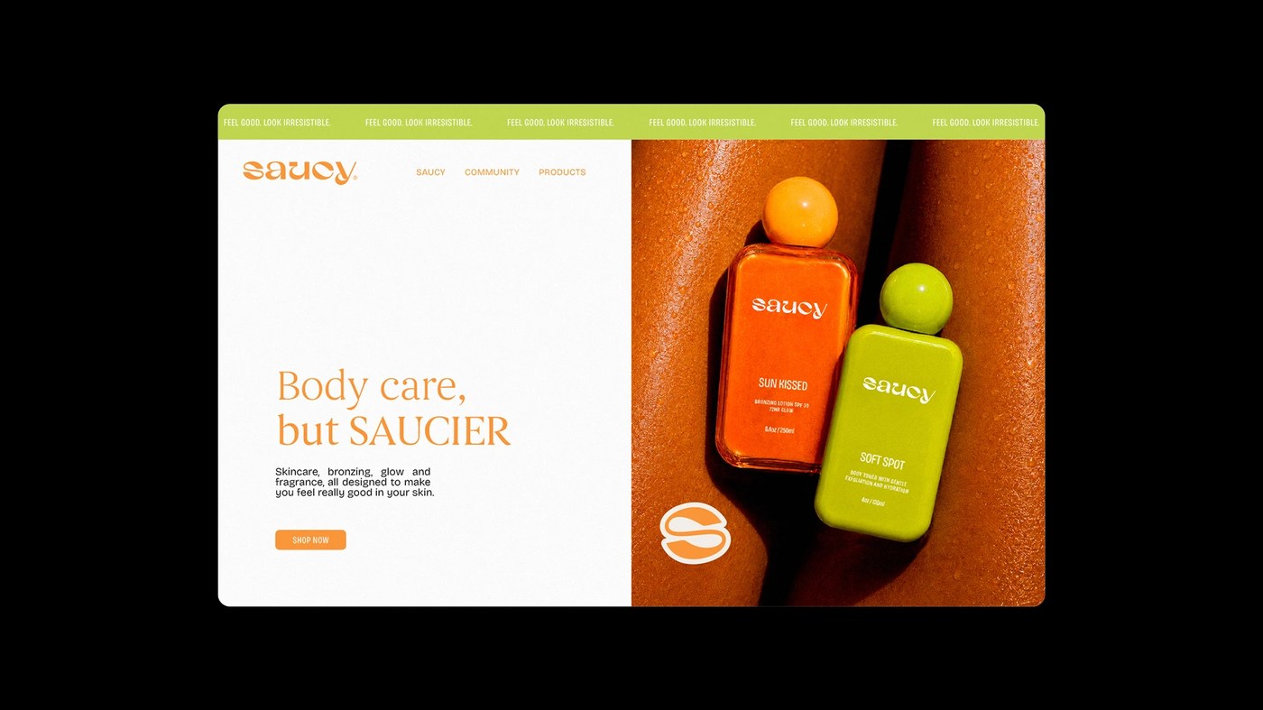 Saucy packaging design digital e-commerce web layout by Nathalia Ultramar