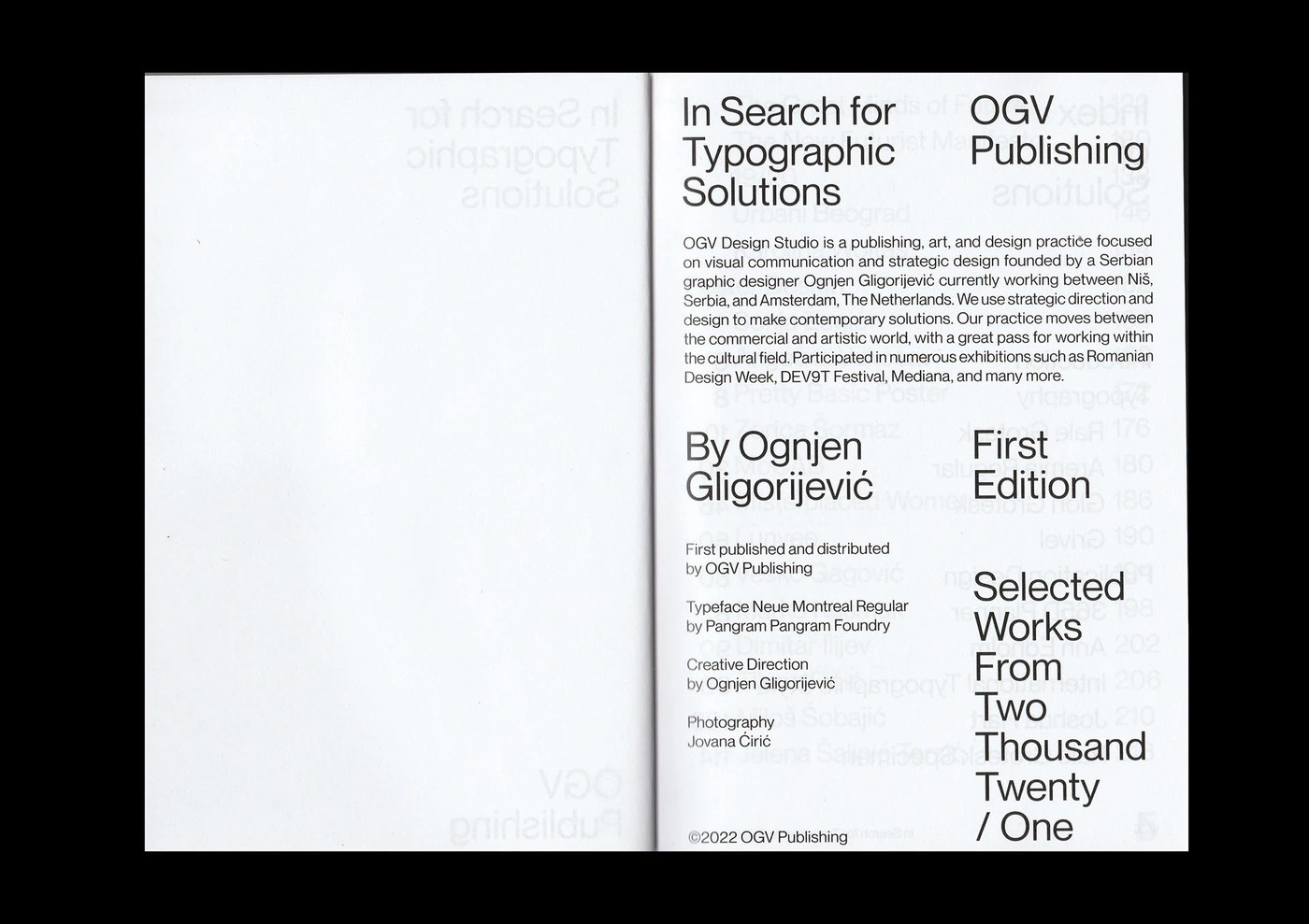 in search for typographic solutions ognjen gligorijevic book spread