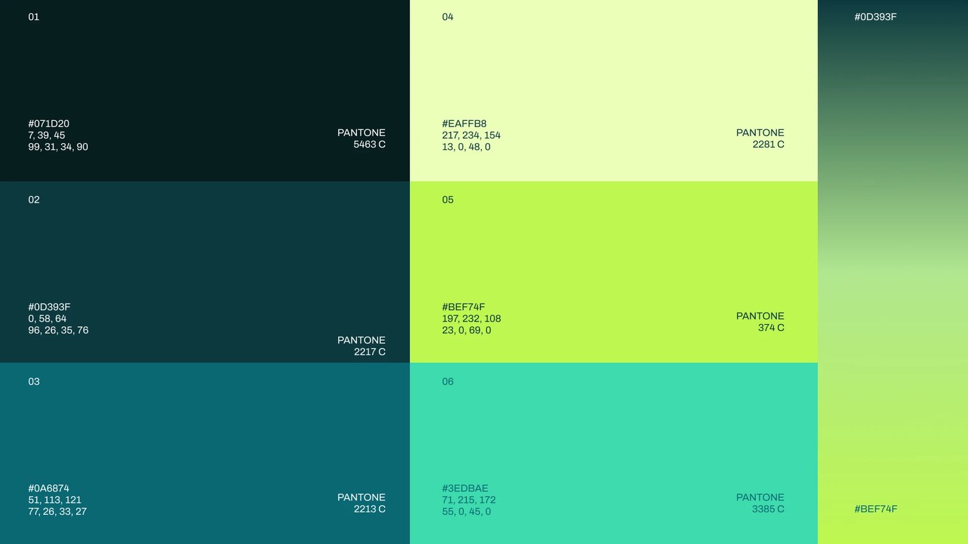 Setenet Pantone color palette specifications and chromatic design tokens brand identity