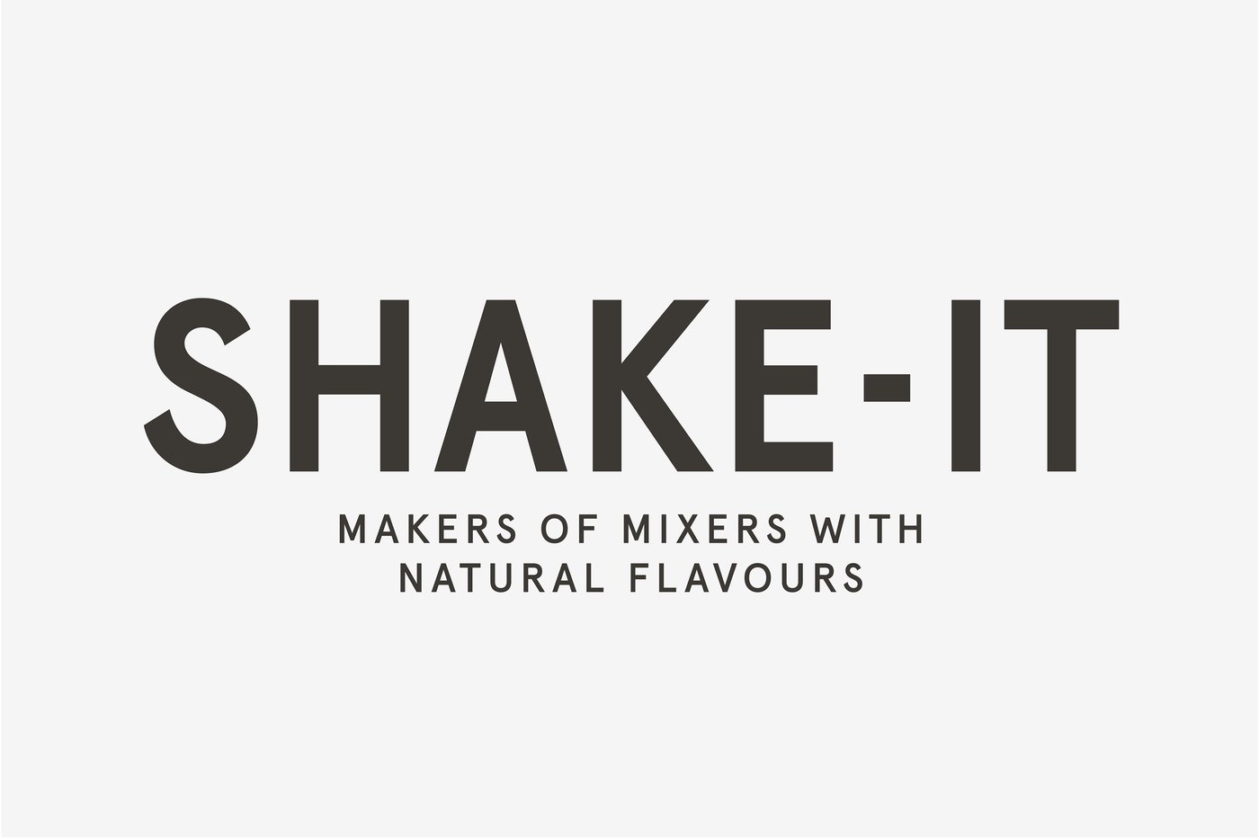 Shake-it brand wordmark and typographic identity in packaging design by OlssønBarbieri