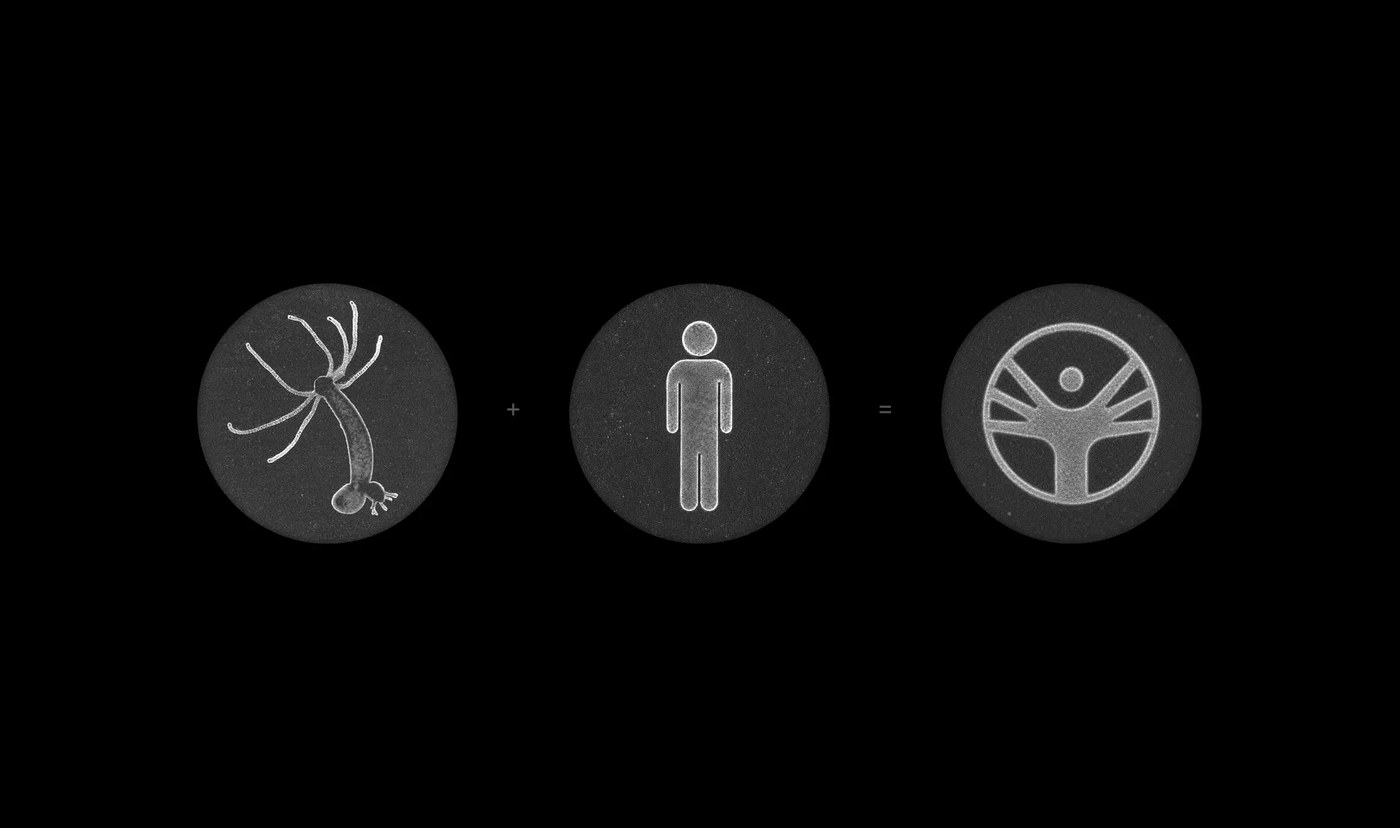 HydraDAO brand identity dark tech dashboard and interface layout design