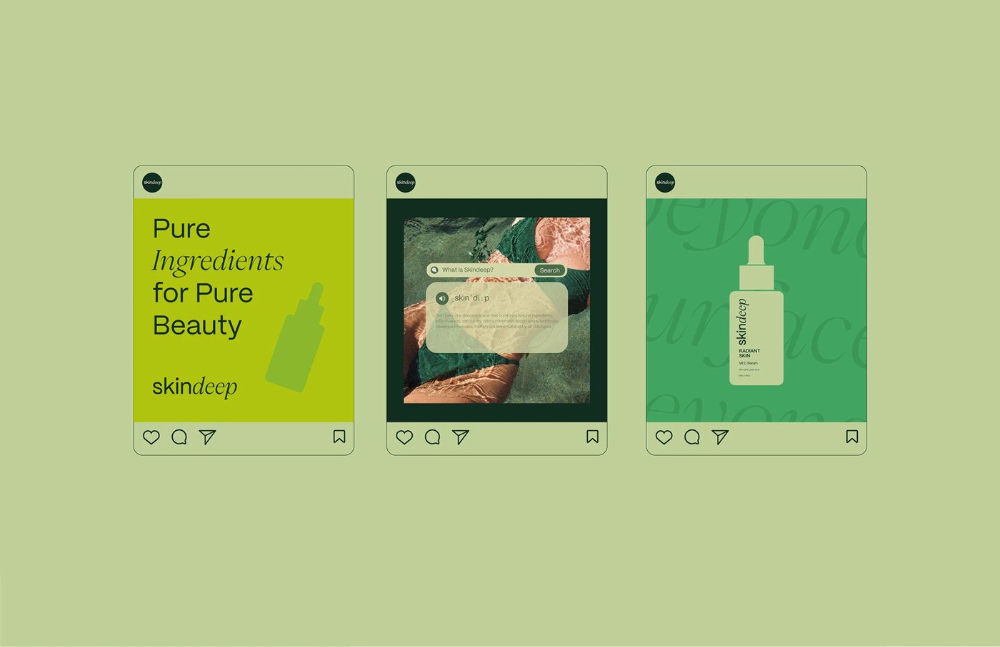 Visual identity system of skincare brand identity packaging design typography