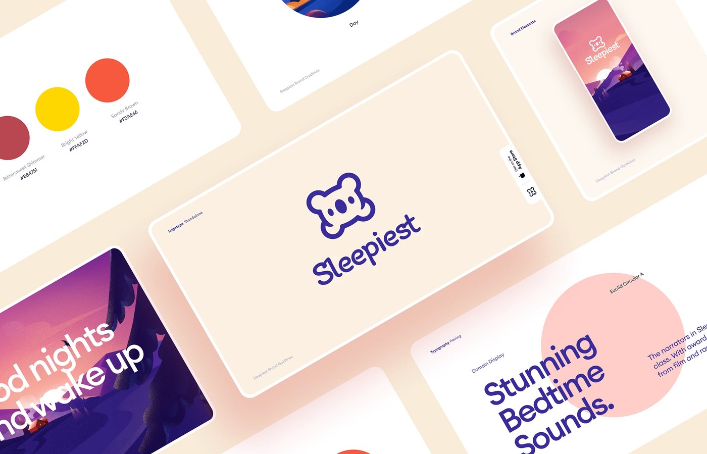Sleepiest onboarding screens and gentle celestial illustration art direction by Cuberto