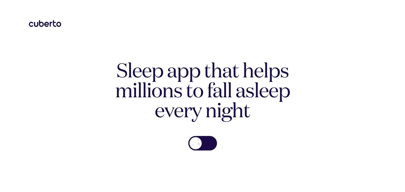 Sleepiest mobile app design interface overview featuring nocturnal soundscape library on dark screens by Cuberto