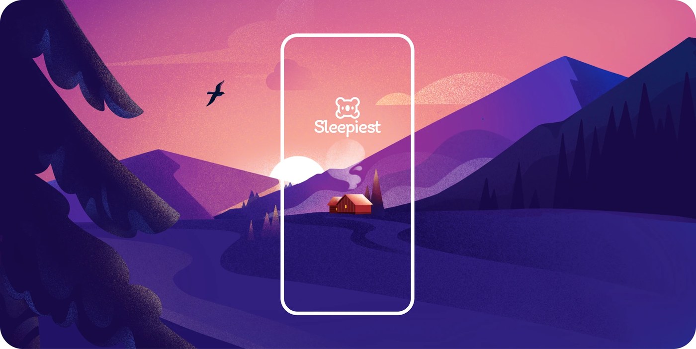 Detailed view of bedtime stories reading screen with warm typography and low-contrast interface by Cuberto