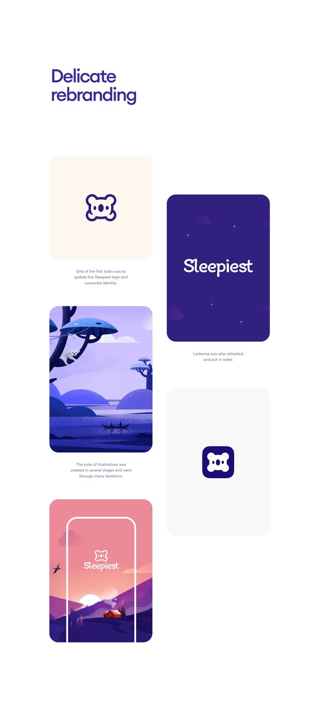 Dark mode user profile and sleep tracking data visualizations in mobile app design by Cuberto