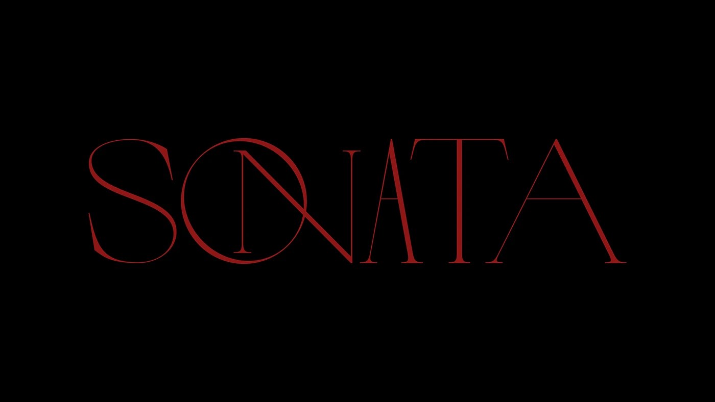 SONATA Event Identity Design Hero: fuente Crimson Didone, casi negra, diseñada por Shafiq Alam