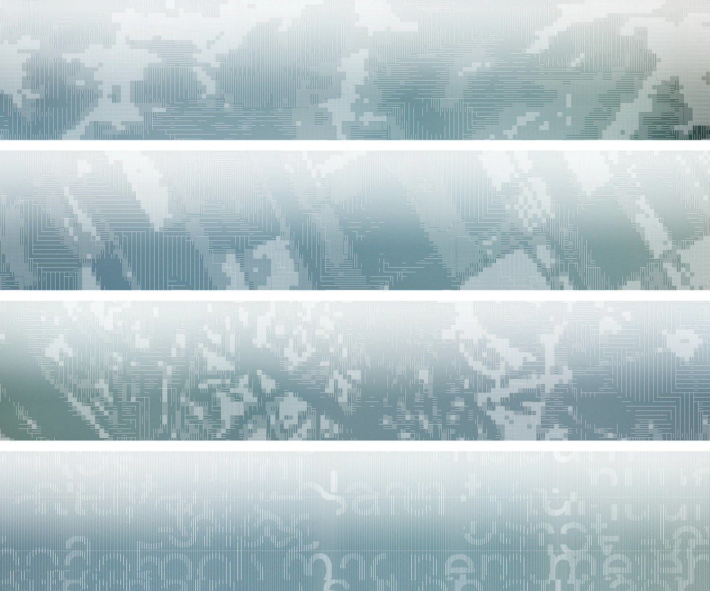 Linear landscape and treaty typography patterns used in spatial design film