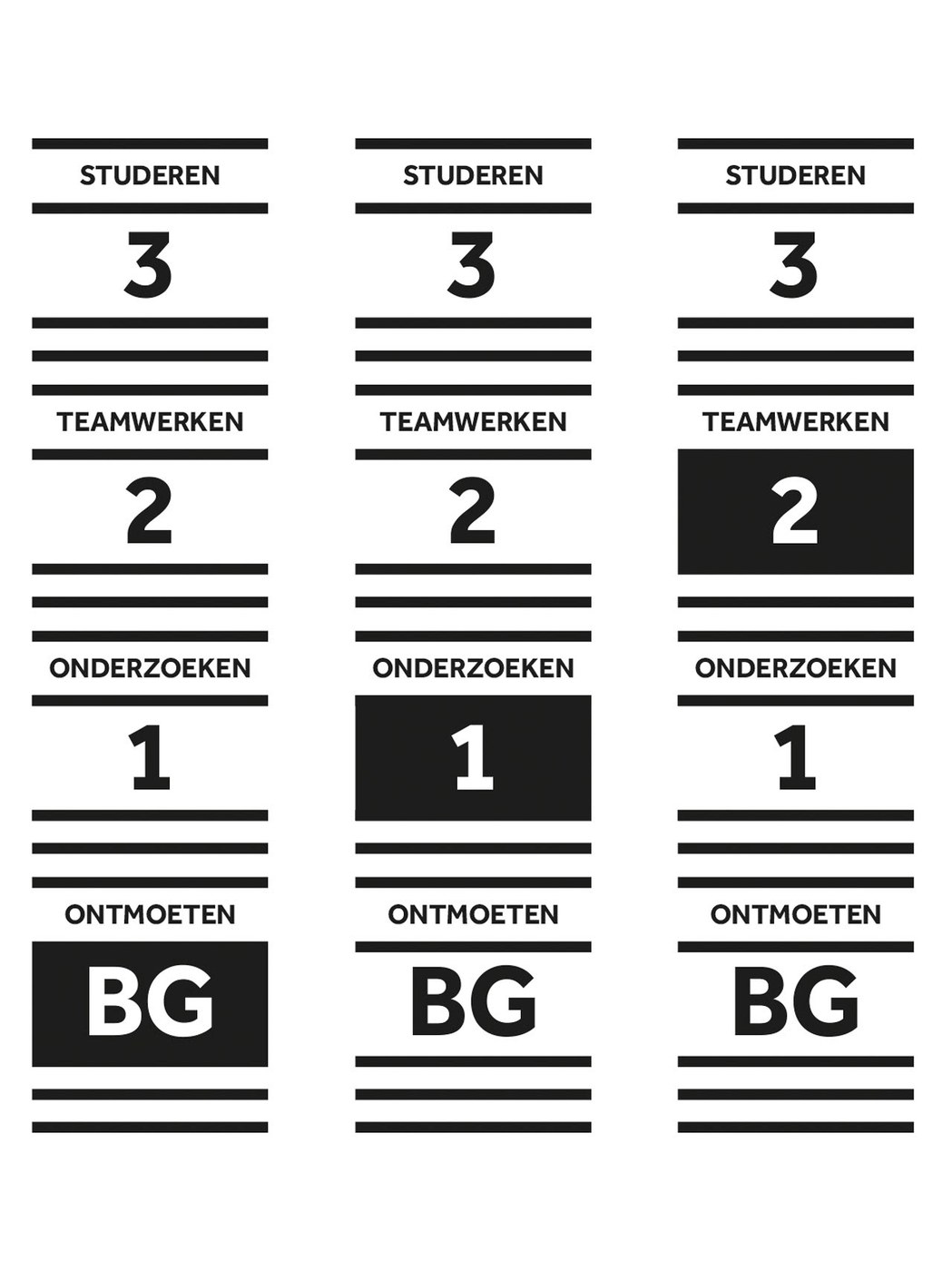 Vertical campus wayfinding schematic diagram for floors BG through 3 — spatial design by Silo
