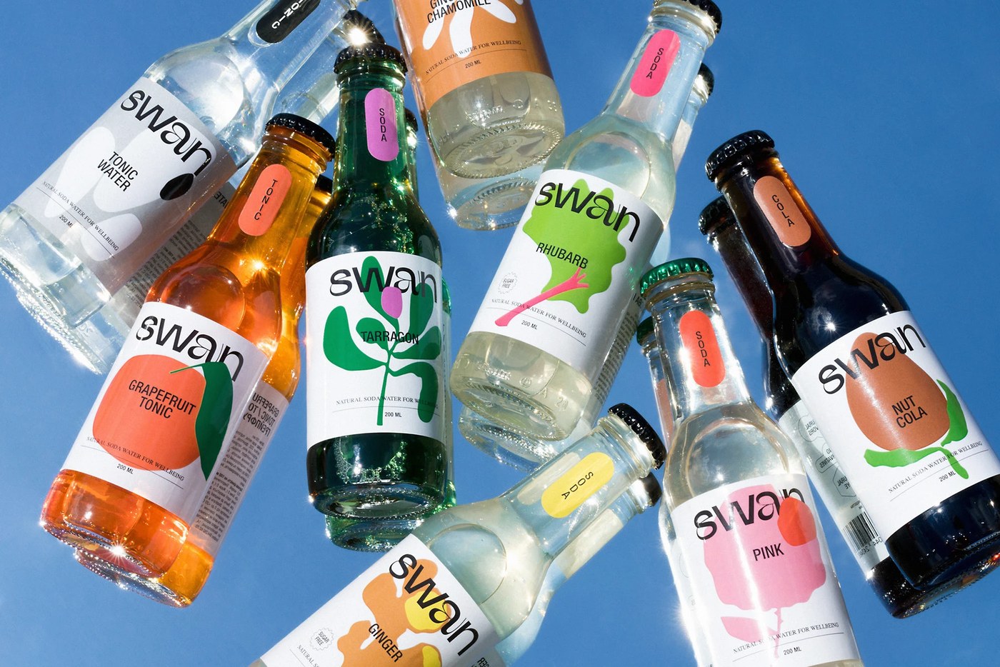 Swan soda packaging design hero shot by Orchidea Agency