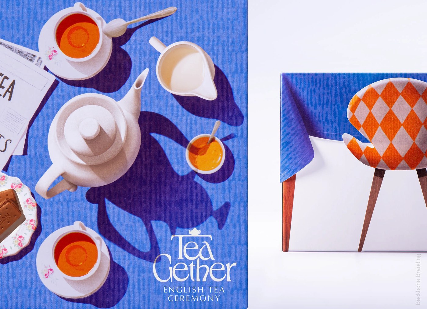 Cultural tea ceremony illustrations in packaging design by Backbone Branding