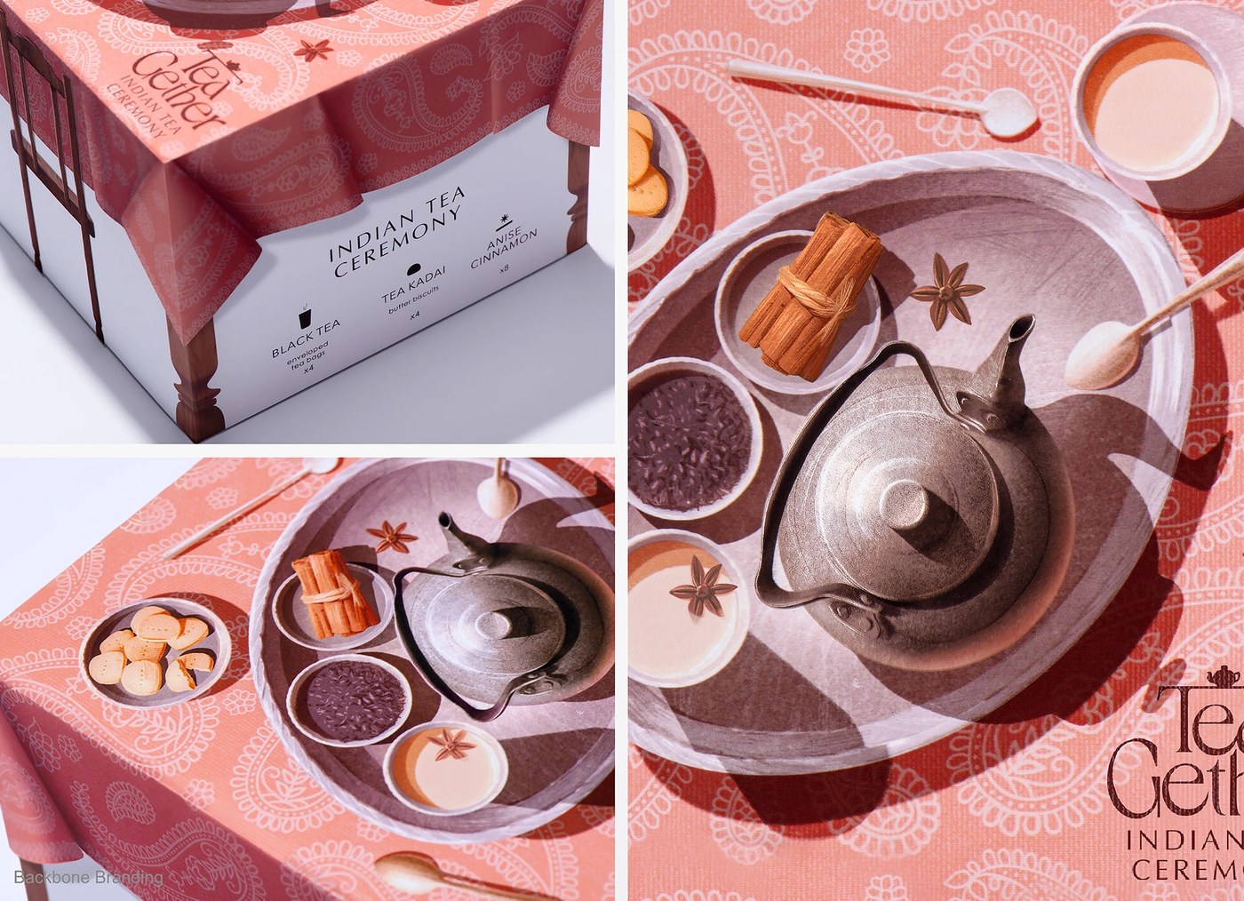 Global teatime confectionery sampling tray packaging design by Backbone Branding