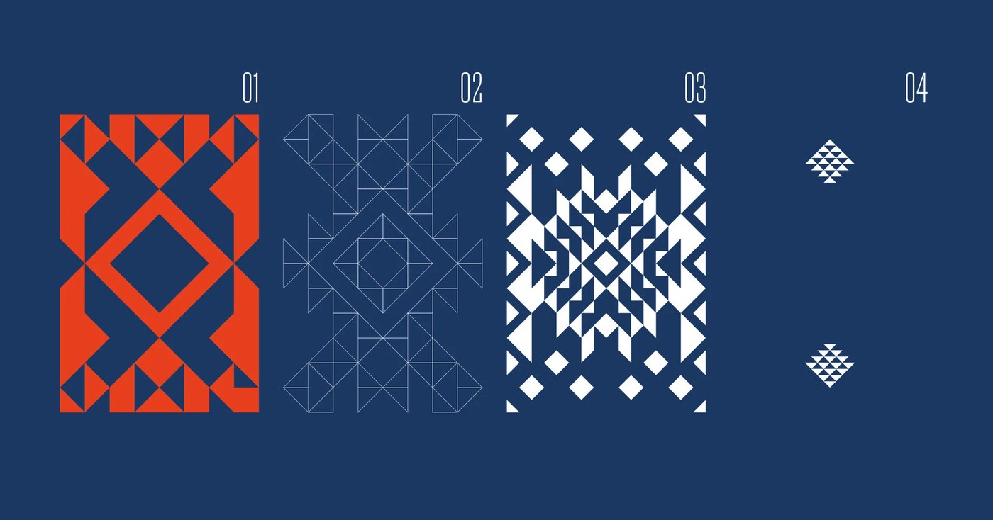 tinkuy patterns posters vol 2 amuki estudio layout featuring combination of typographic modules and shapes