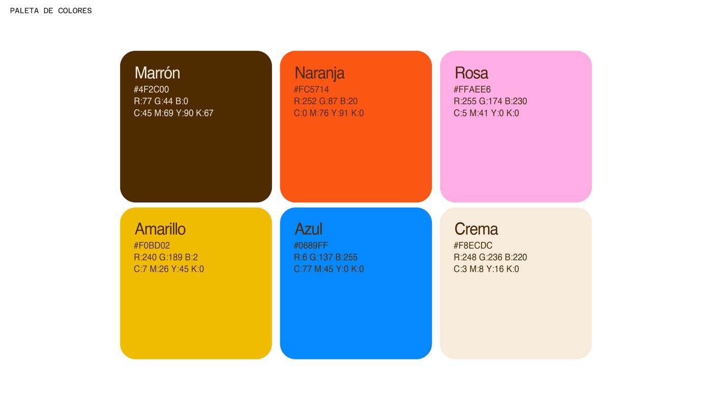 Color palette specimen cards showing the six core hues for Tiny Wine branding system