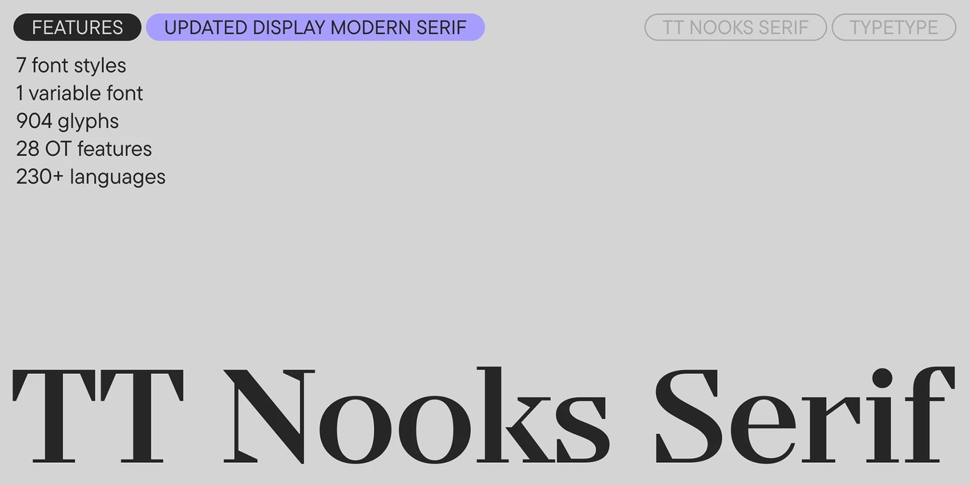 Typography Design: TT Nooks Serif by TypeType Foundry