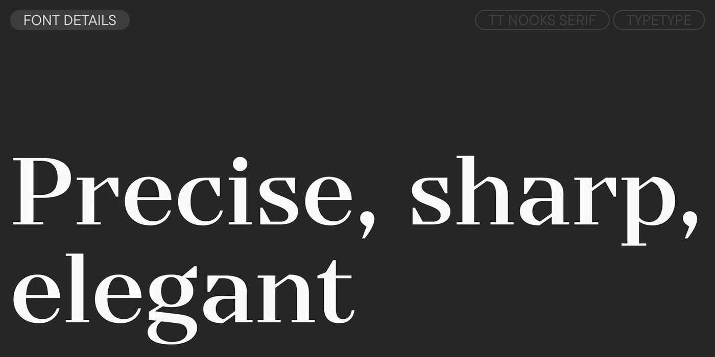 Typography Design: TT Nooks Serif by TypeType Foundry