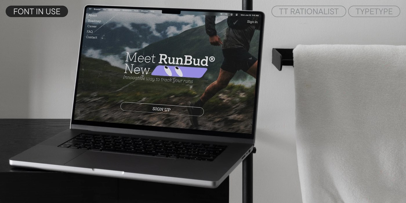 Web application interface layout staged in desktop browser displaying TT Rationalist editorial typography for RunBud