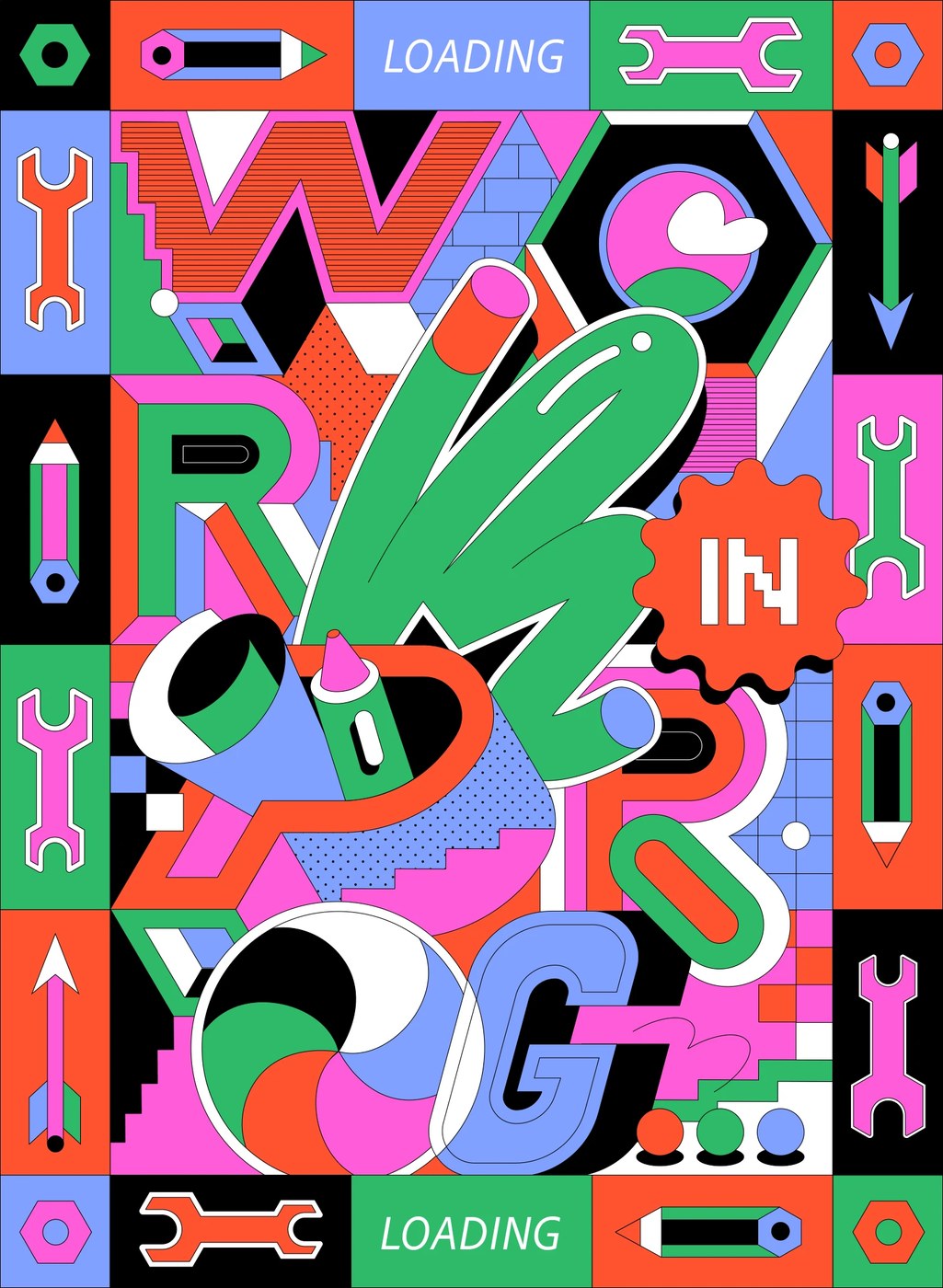 Typographic Experiments composition detail — display typography design by koivo .