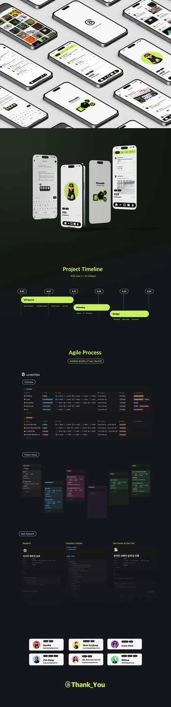 Minimalist Mobile App UI UX System for Threads - byulha Park