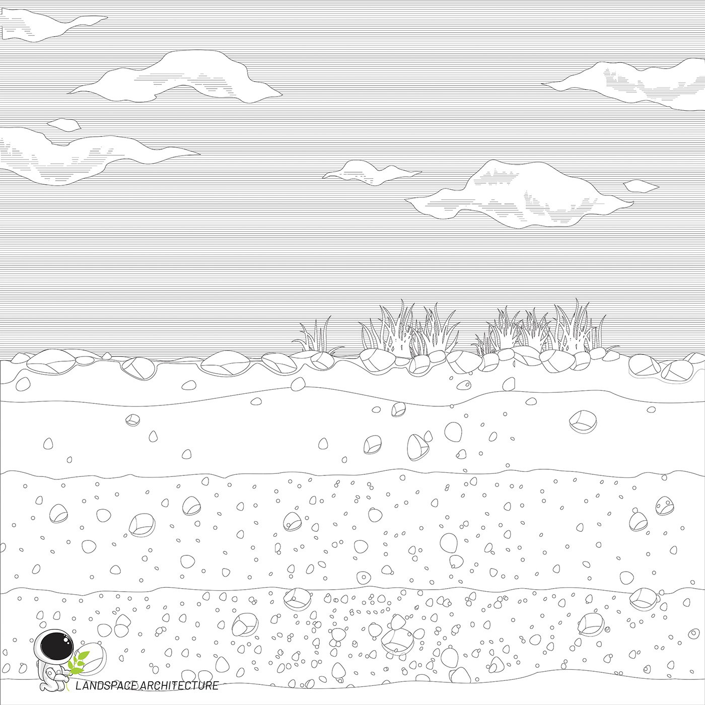 Recurso de siluetas de aves en paquete de recursos gráficos de ilustración de paisaje vectorial