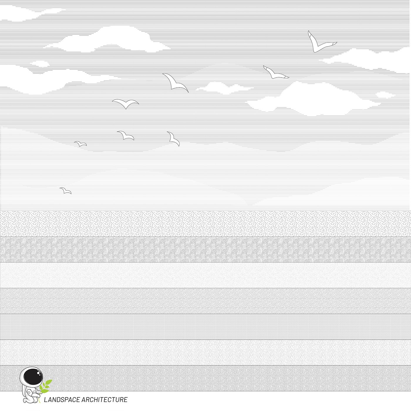 Vista previa completa del paquete de recursos gráficos de ilustración de paisaje vectorial