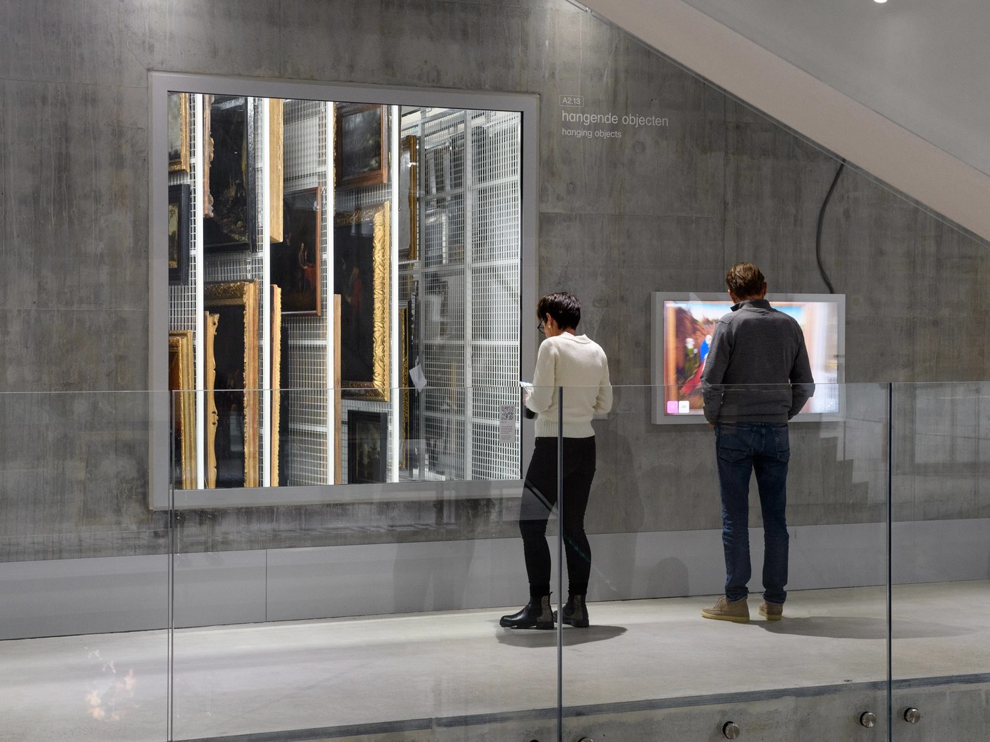 Storage vault window with room coding typography in spatial design system by Silo