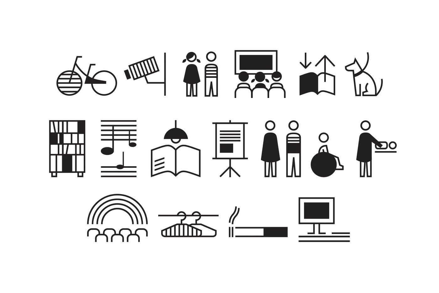 Wayfinding system mediateka tychy blank studio: Spatial Geometry
