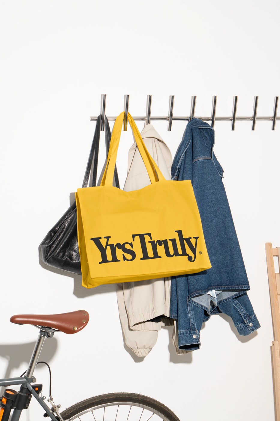 visual identity system yellow tote bag