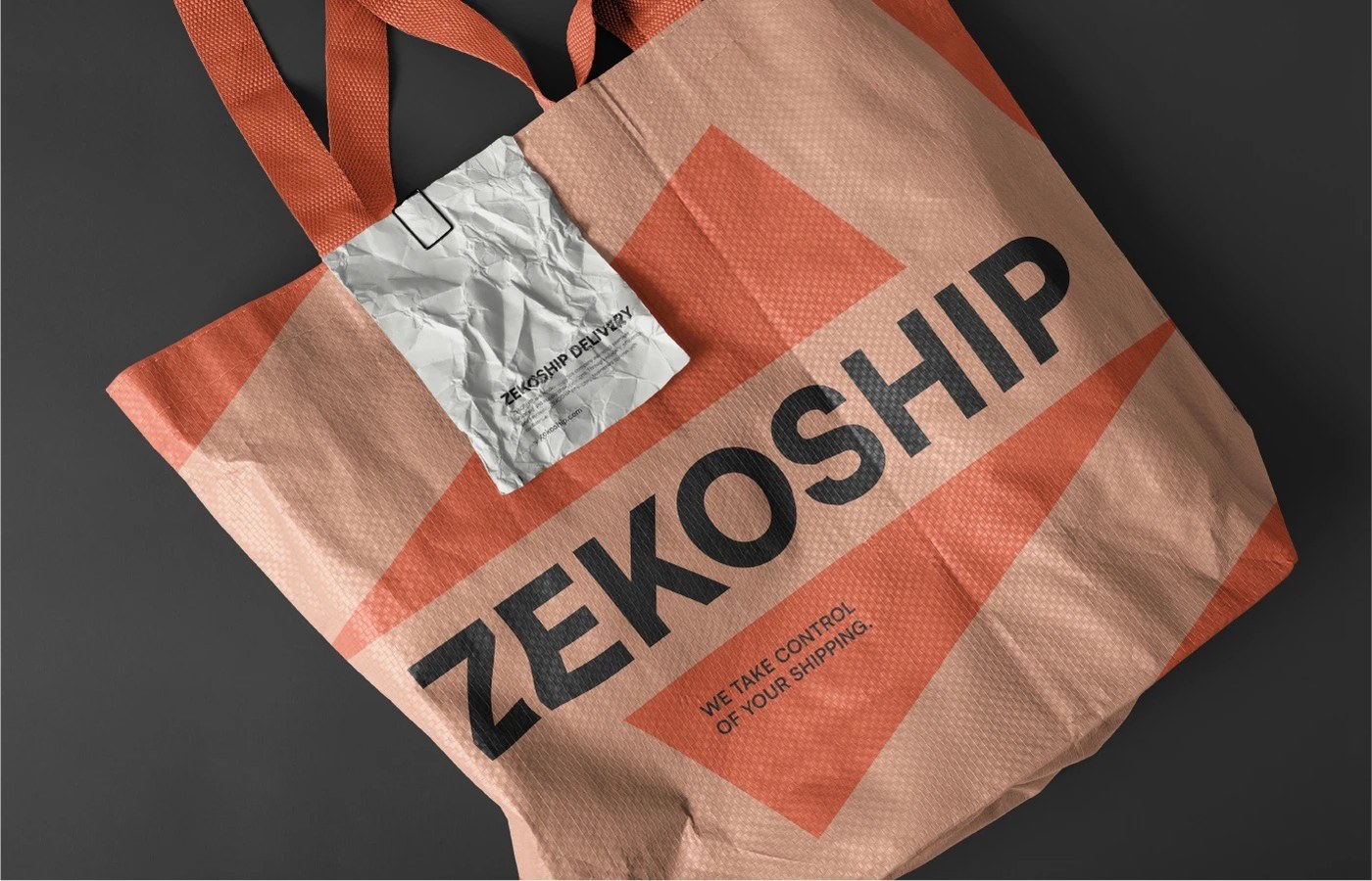 Utilitarian woven polypropylene delivery tote bag featuring clipped delivery manifest and bold brand typography