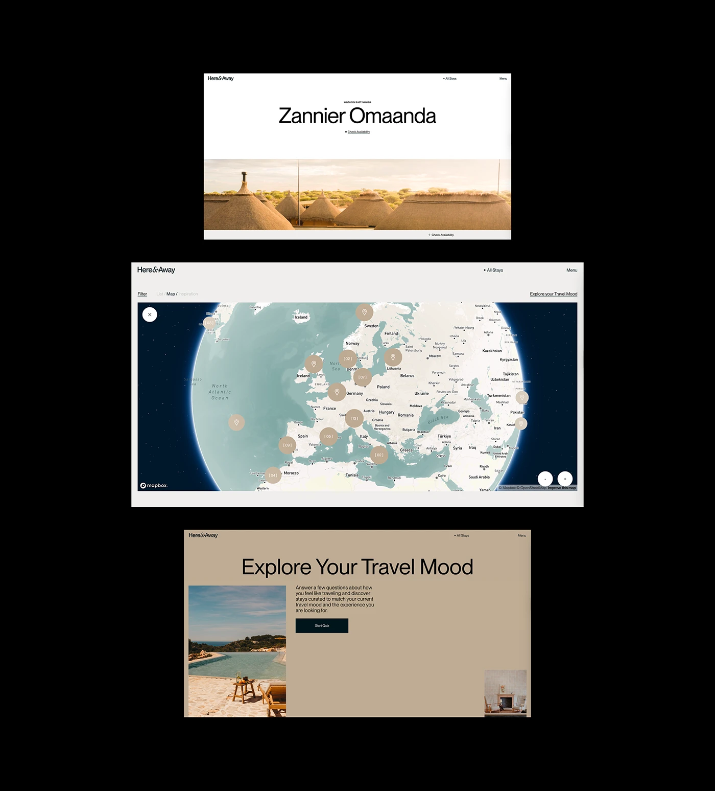 Here & Away Travel Platform UI UX Design by Andrea Jelić