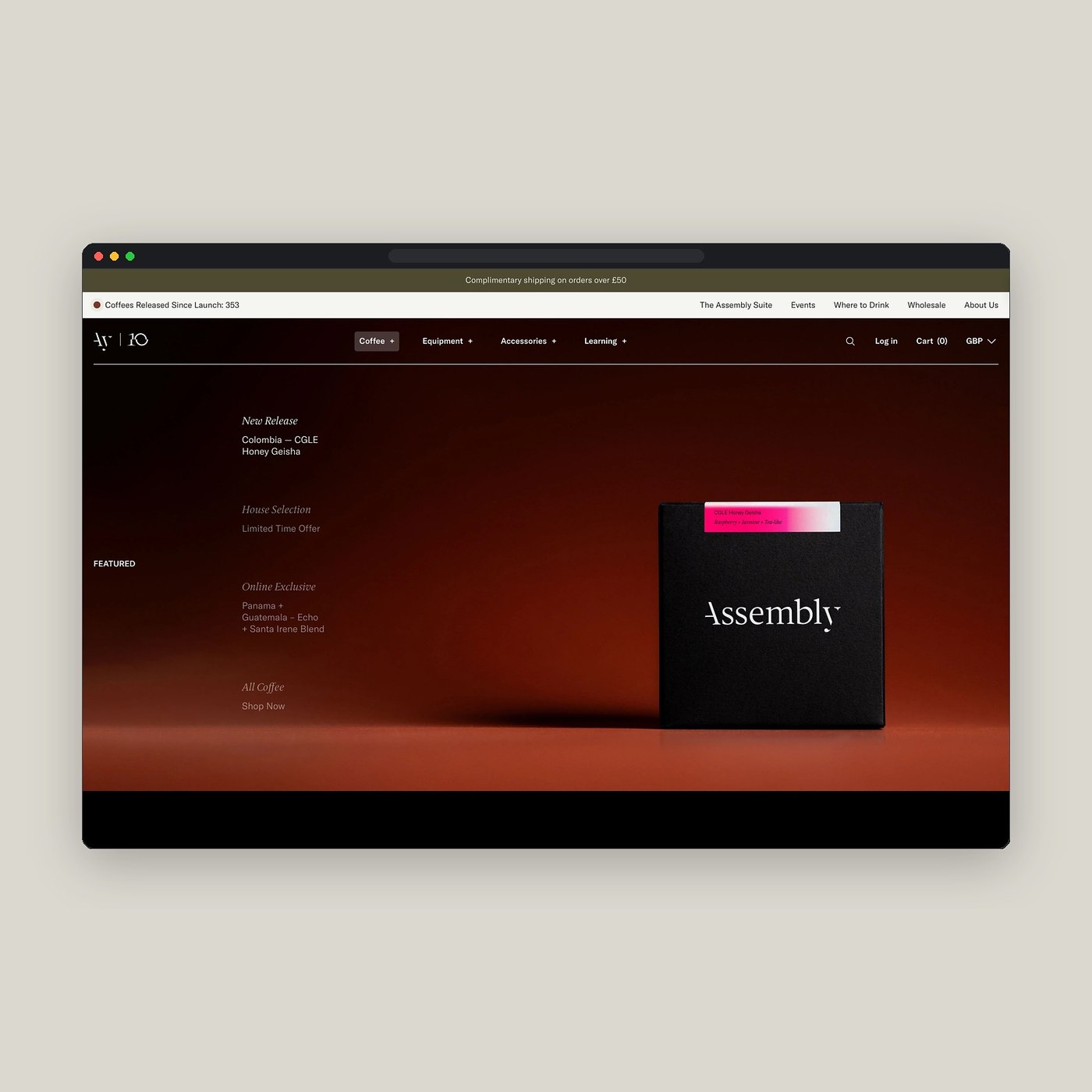 The Web Design of Assembly Coffee London