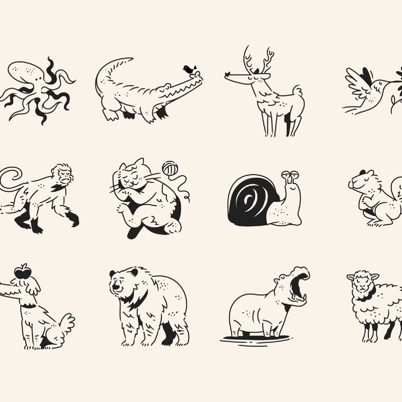 Drawink Animals Illustrations Getillustrations: Line Art