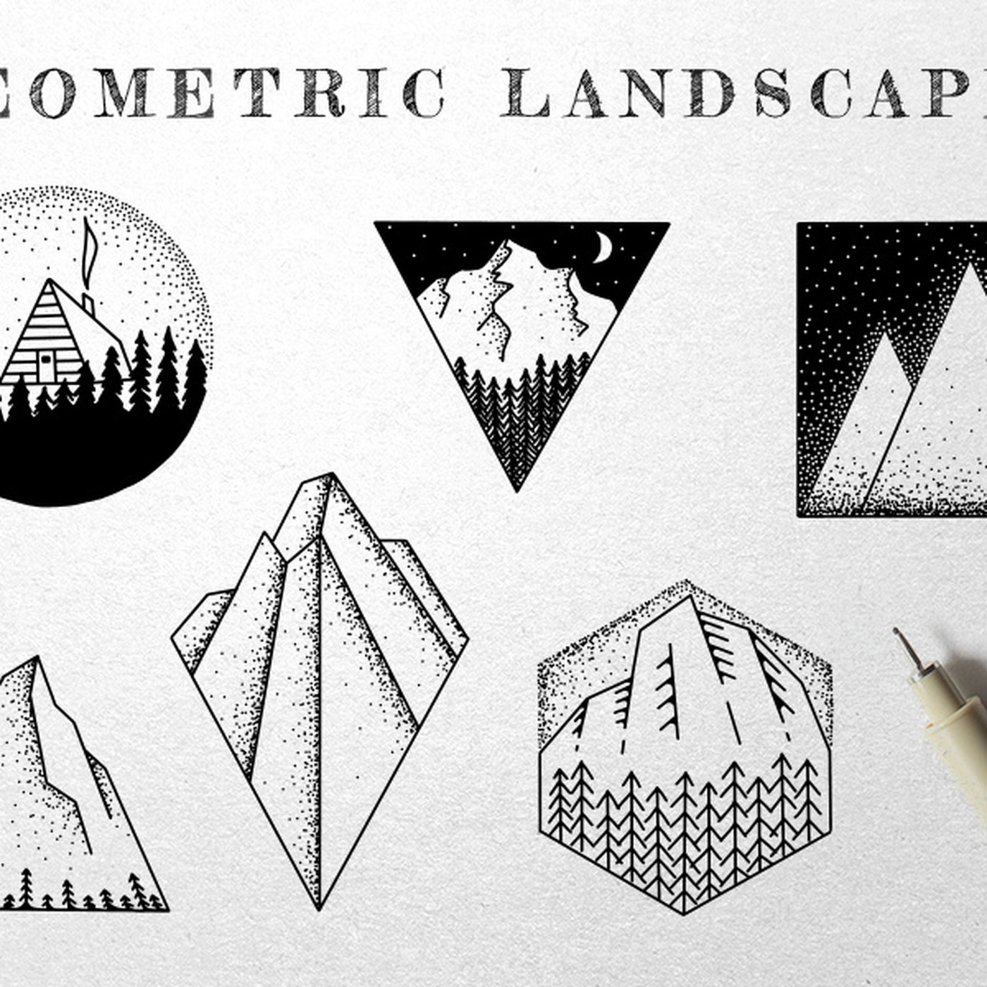 Geometric Landscape Illustration Adrian Pelletier: Vector Grids