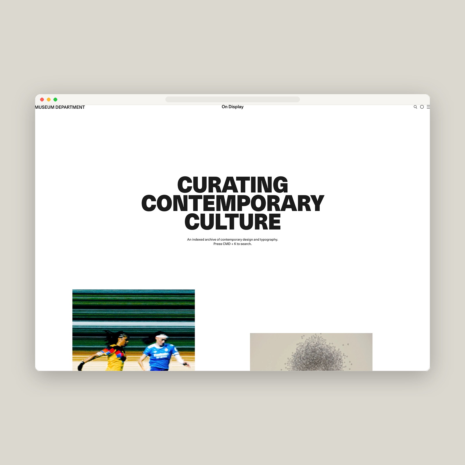 Web Design: Museum Department Contemporary Archive