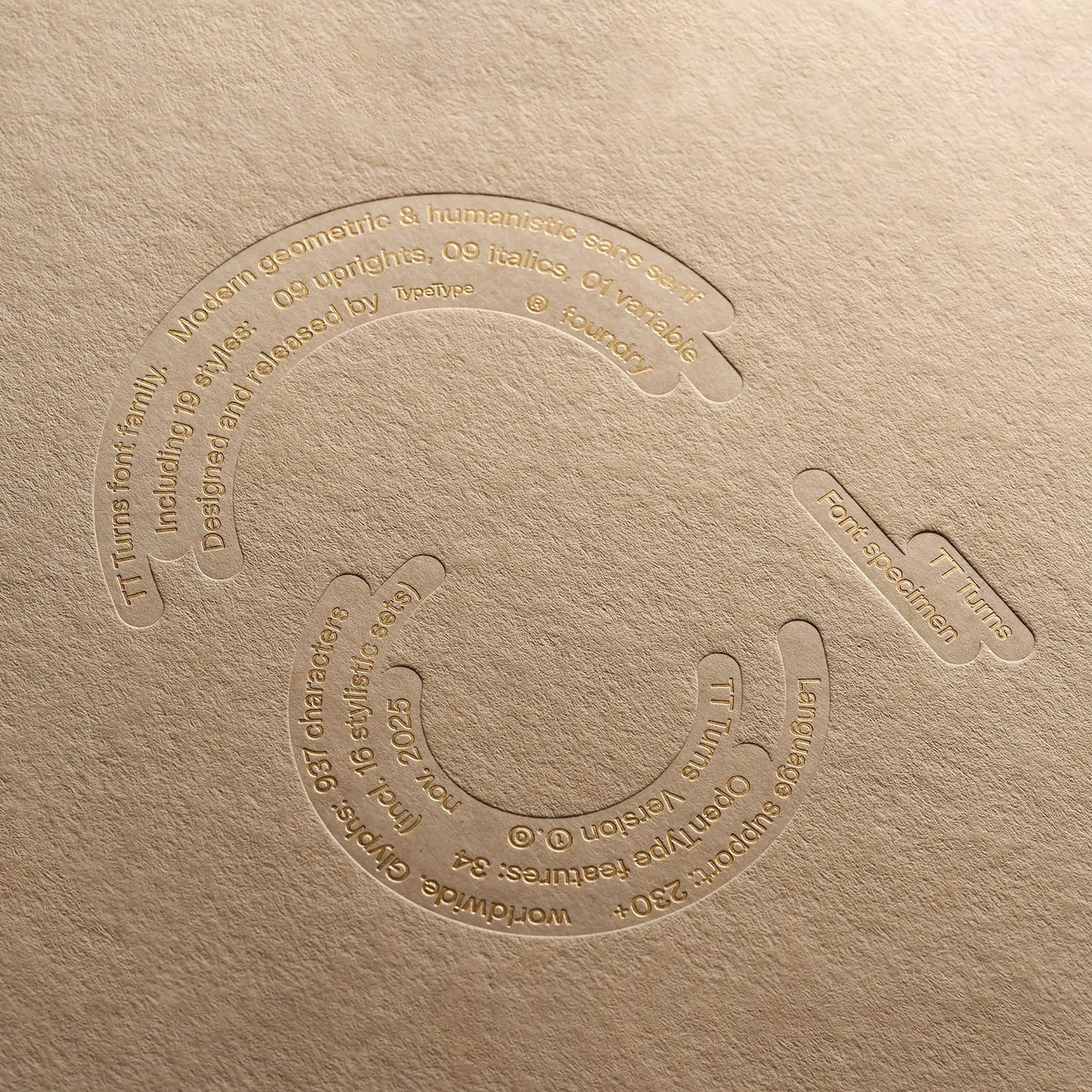 TT Turns Font & Specimen by Pavel Emelyanov