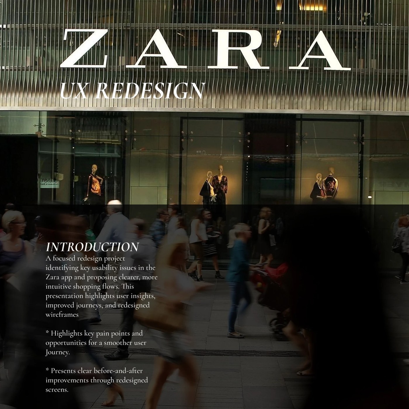 Zara App Redesign UI UX Layout Mobile: Solving Friction