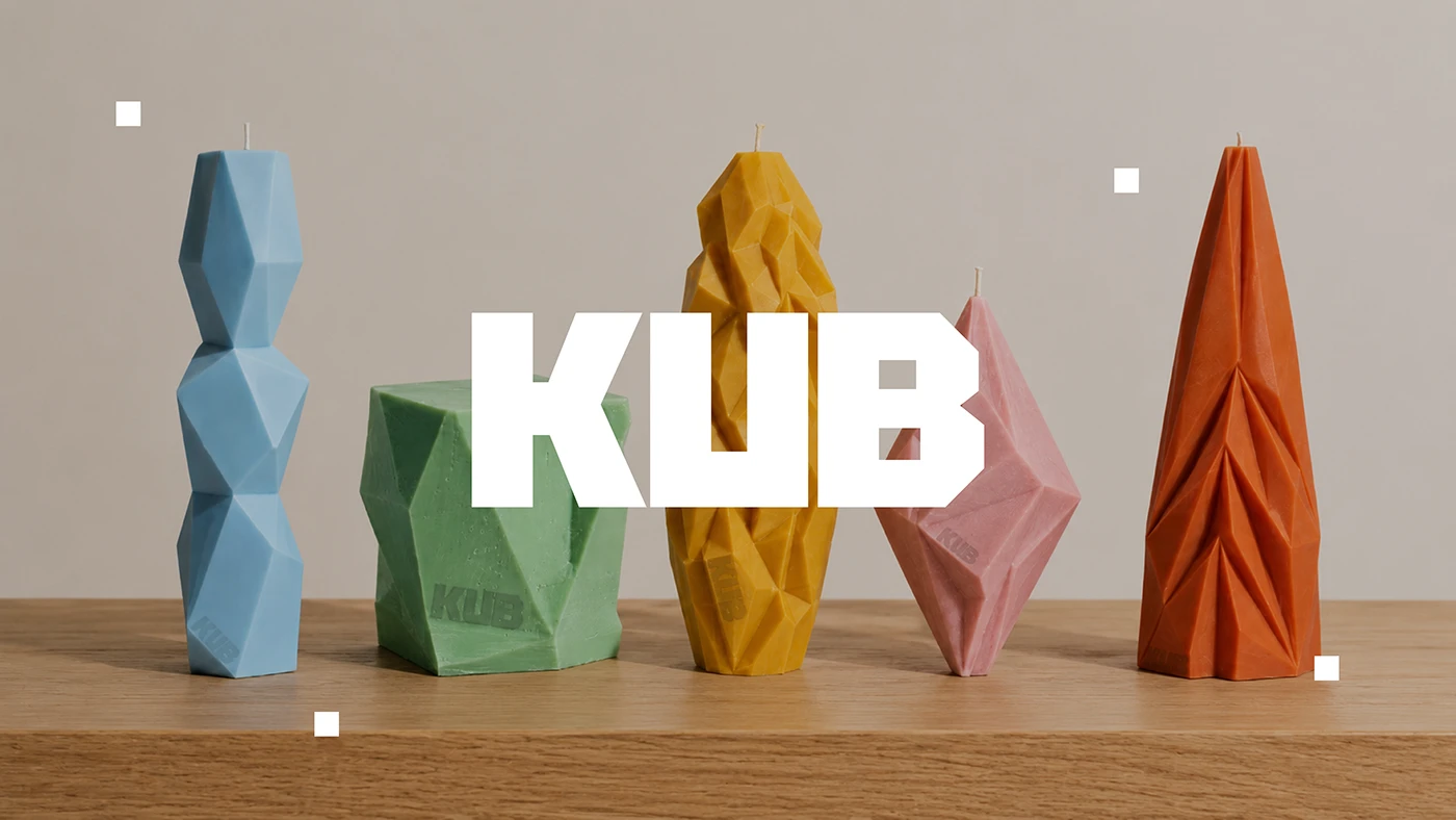 KUB candle branding identity detail 4