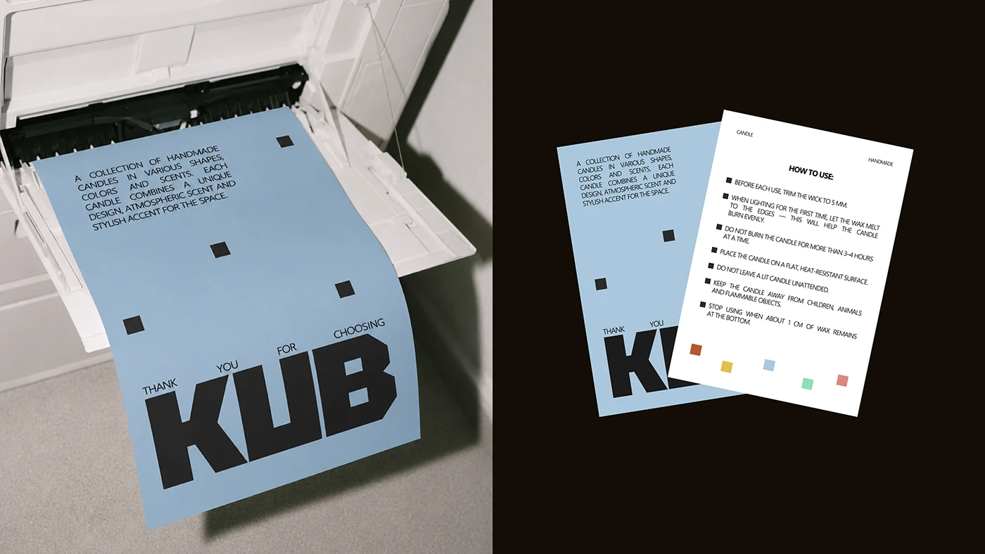 KUB candle branding identity detail 9